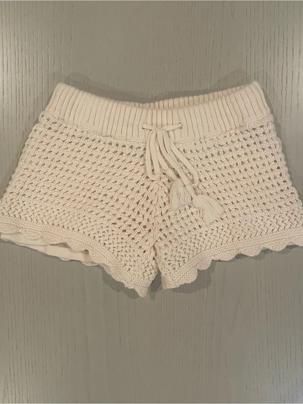 Mini Boden Girls Crochet Tank Shorts Set (Ivory Cream) - Size 4 4-5